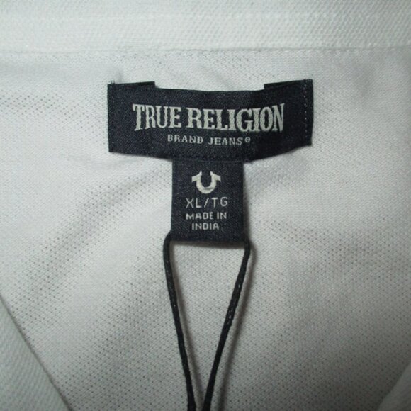 TRUE RELIGION White S/S Polo Shirt Men XL NWT - Picture 3 of 9
